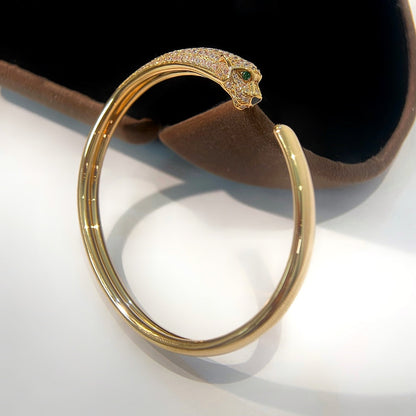 [AuraEcho Jewelry]PANTHERE GOLD DIAMOND OPEN BRACELET