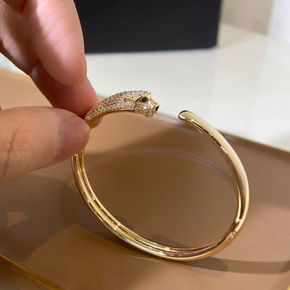 [AuraEcho Jewelry]PANTHERE GOLD DIAMOND OPEN BRACELET