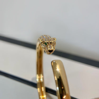 [AuraEcho Jewelry]PANTHERE GOLD DIAMOND OPEN BRACELET