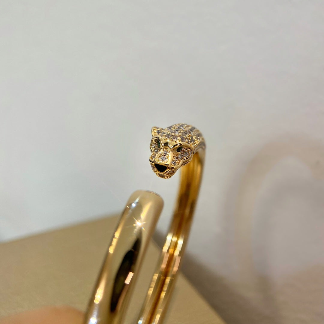 [AuraEcho Jewelry]PANTHERE GOLD DIAMOND OPEN BRACELET