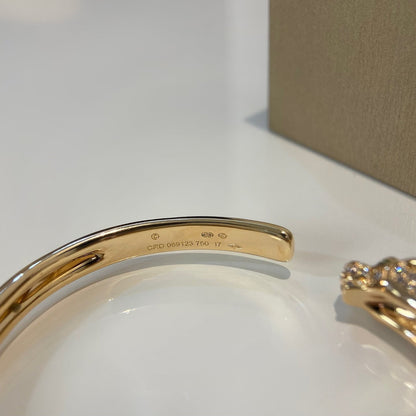 [AuraEcho Jewelry]PANTHERE GOLD DIAMOND OPEN BRACELET