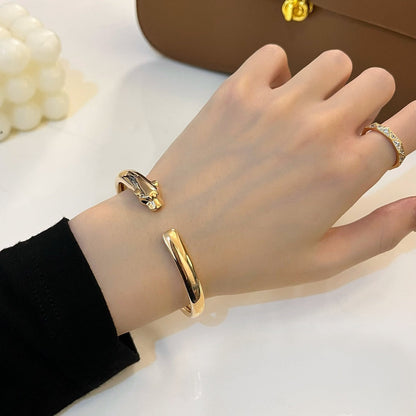 [AuraEcho Jewelry]PANTHERE GOLD OPEN BRACELET