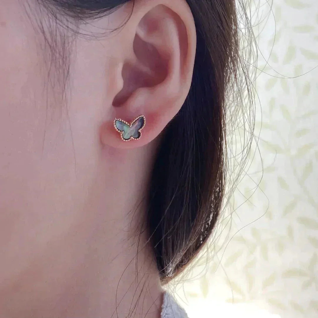 [AuraEcho Jewelry]BUTTERFLY DARK MOP  EARRINGS