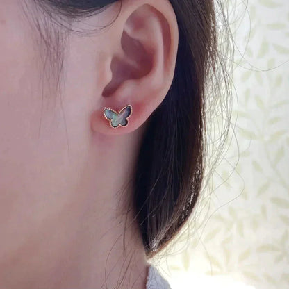 [AuraEcho Jewelry]BUTTERFLY DARK MOP  EARRINGS