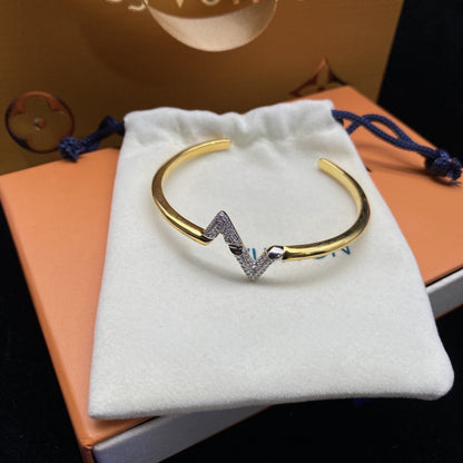 [AuraEcho Jewelry]VOLTE UPSITE DOWN DIAMOND GOLD OPEN BRACELET