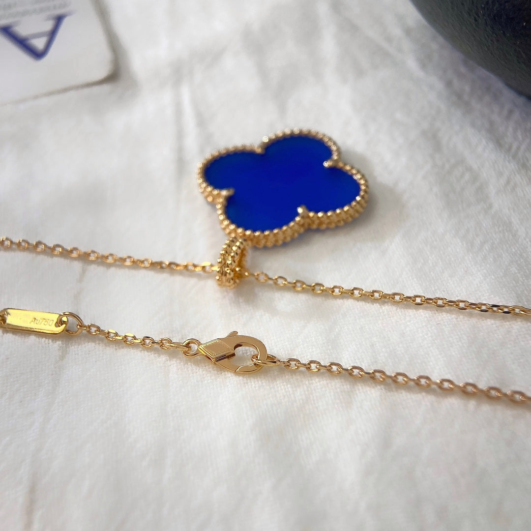 [AuraEcho Jewelry]CLOVER 25MM NECKLACE TURQUOISE ROSE GOLD