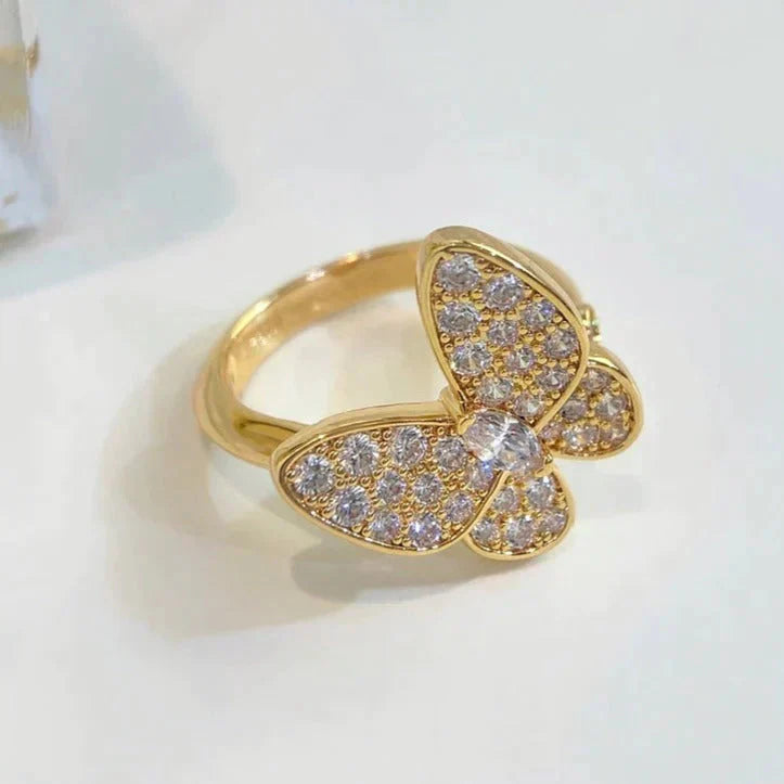 [AuraEcho Jewelry]BUTTERFLY DIAMOND RING