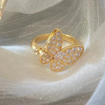 [AuraEcho Jewelry]BUTTERFLY DIAMOND RING