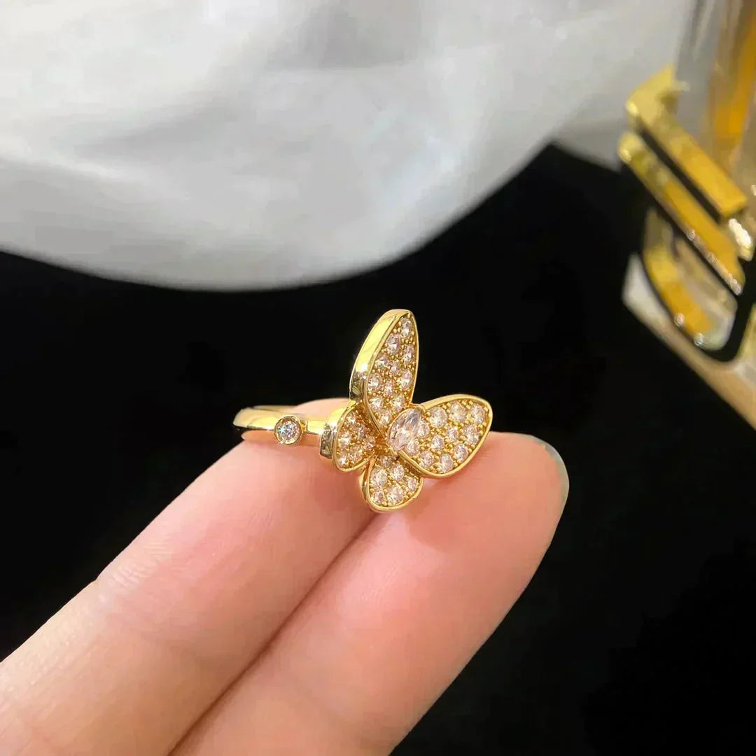 [AuraEcho Jewelry]BUTTERFLY DIAMOND RING