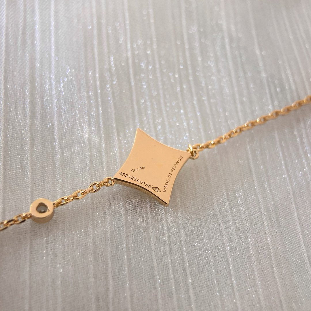 [AuraEcho Jewelry]COLOR STAR PINK GOLD DIAMOND BRACELET