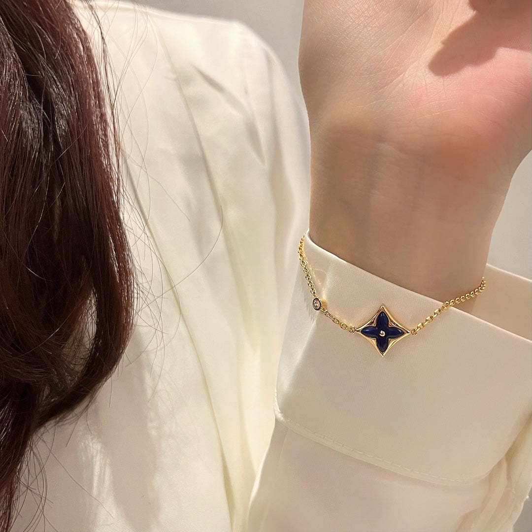 [AuraEcho Jewelry]COLOR STAR PINK GOLD DIAMOND BRACELET