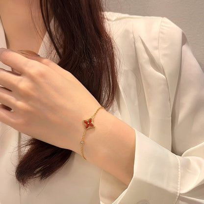 [AuraEcho Jewelry]COLOR STAR CARNELIAN PINK GOLD DIAMOND BRACELET