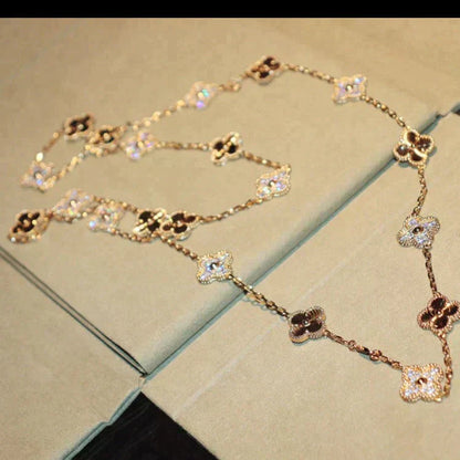 [AuraEcho Jewelry]CLOVER 20 MOTIFS LASER DIAMOND NECKLACE