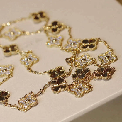 [AuraEcho Jewelry]CLOVER 20 MOTIFS LASER DIAMOND NECKLACE