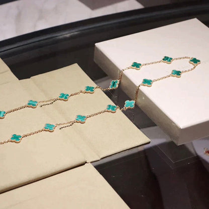 [AuraEcho Jewelry]CLOVER 20 MOTIFS MALACHITE GOLD
