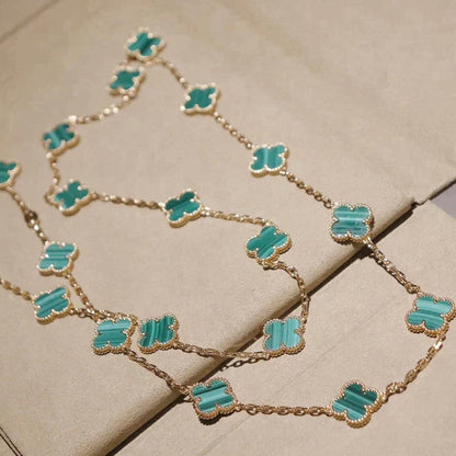 [AuraEcho Jewelry]CLOVER 20 MOTIFS MALACHITE GOLD
