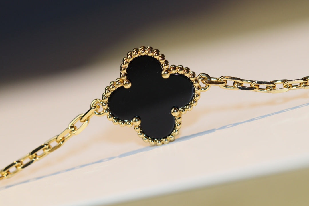 [AuraEcho Jewelry]CLOVER 20 MOTIFS ONYX ROSE GOLD
