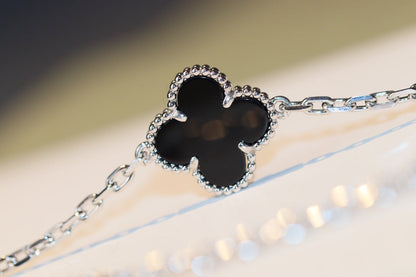 [AuraEcho Jewelry]CLOVER 20 MOTIFS ONYX DIAMOND SILVER