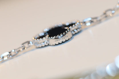 [AuraEcho Jewelry]CLOVER 20 MOTIFS ONYX DIAMOND SILVER
