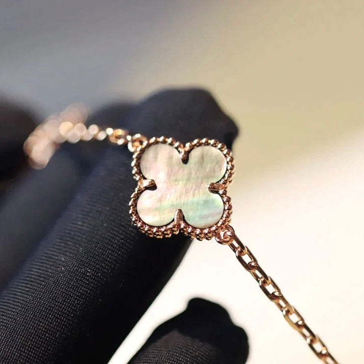 [AuraEcho Jewelry]CLOVER 20 MOTIFS DARK MOP DIAMOND  NECKLACE