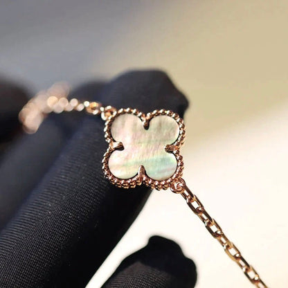 [AuraEcho Jewelry]CLOVER 20 MOTIFS DARK MOP DIAMOND  NECKLACE