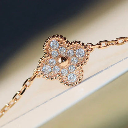 [AuraEcho Jewelry]CLOVER 20 MOTIFS DARK MOP DIAMOND  NECKLACE