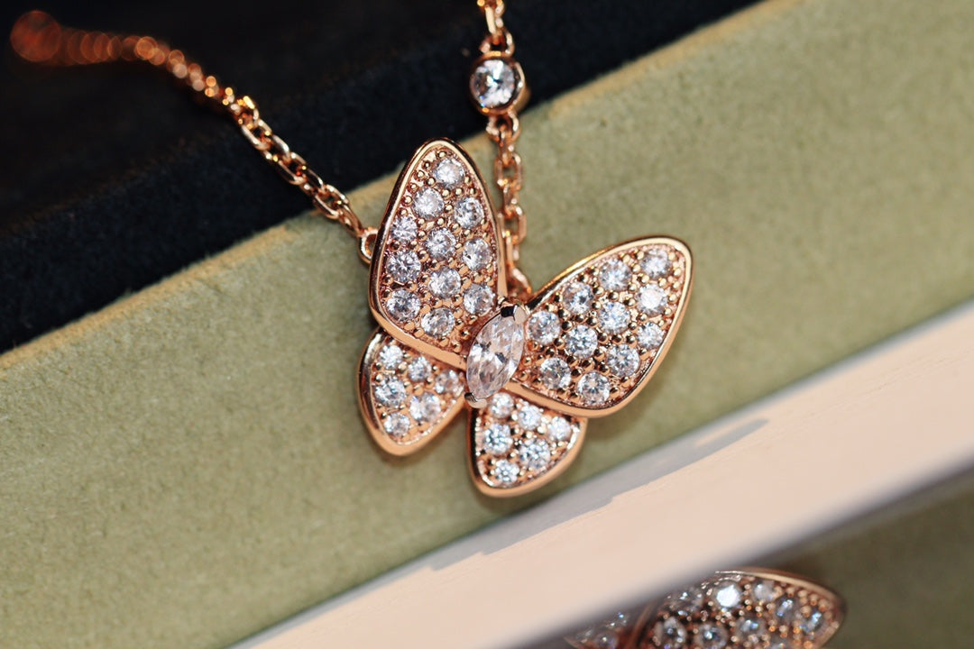 [AuraEcho Jewelry]BUTTERFLY DIAMOND NECKLACE