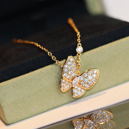 [AuraEcho Jewelry]BUTTERFLY DIAMOND NECKLACE