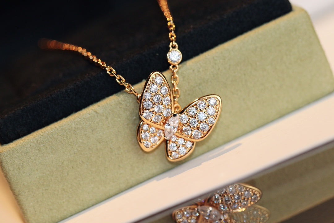 [AuraEcho Jewelry]BUTTERFLY DIAMOND NECKLACE