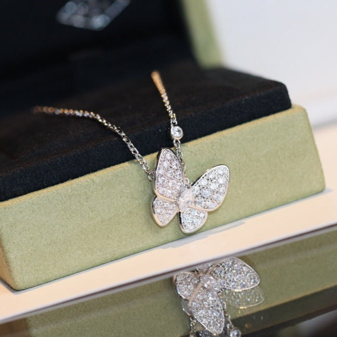 [AuraEcho Jewelry]BUTTERFLY DIAMOND NECKLACE