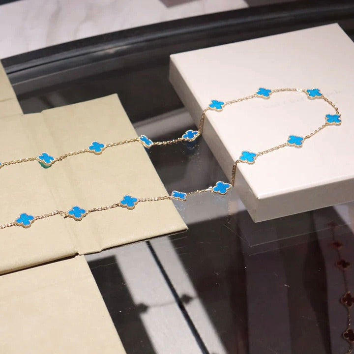 [AuraEcho Jewelry]CLOVER 20 MOTIFS TURQUOISE GOLD