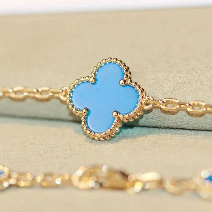 [AuraEcho Jewelry]CLOVER 20 MOTIFS TURQUOISE GOLD
