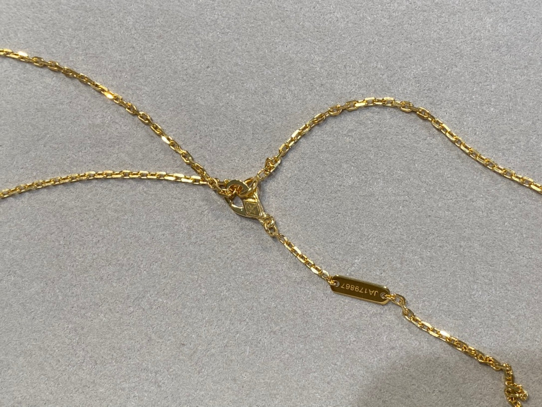 [AuraEcho Jewelry]CLOVER 25MM NECKLACE GOLD CARNELIAN