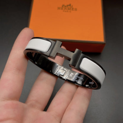 [AuraEcho Jewelry]H BRACELET 12MM BLACK WHITE CERAMIC