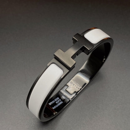 [AuraEcho Jewelry]H BRACELET 12MM BLACK WHITE CERAMIC