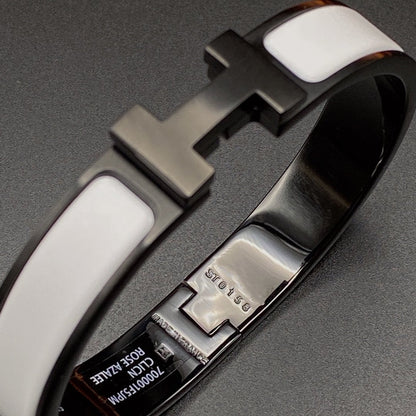 [AuraEcho Jewelry]H BRACELET 12MM BLACK WHITE CERAMIC