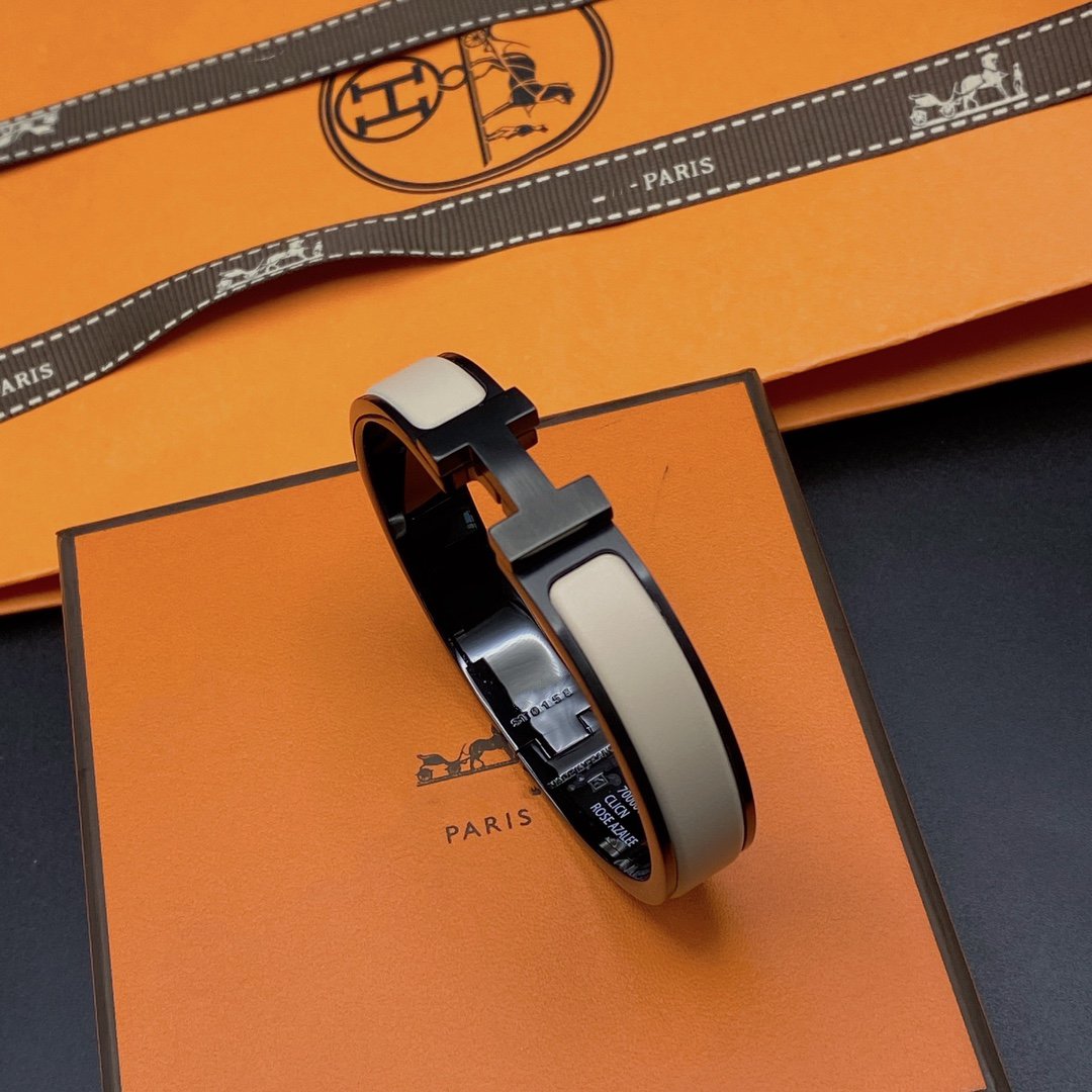 [AuraEcho Jewelry]H BRACELET 12MM BLACK BEIGE CERAMIC