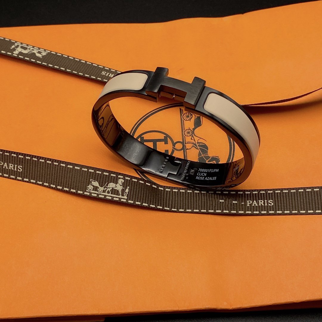 [AuraEcho Jewelry]H BRACELET 12MM BLACK BEIGE CERAMIC