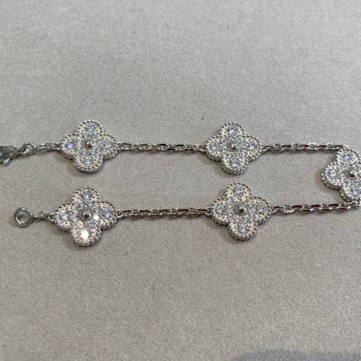 [AuraEcho Jewelry]CLOVER 10 MOTIFS  DIAMOND NECKLACE SILVER