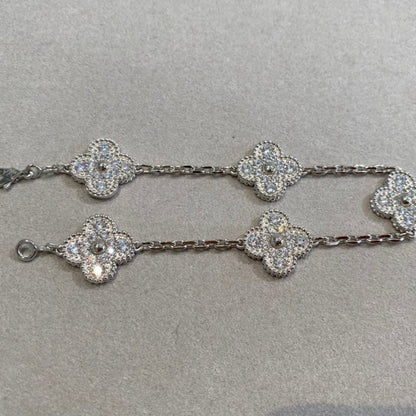 [AuraEcho Jewelry]CLOVER 10 MOTIFS  DIAMOND NECKLACE SILVER