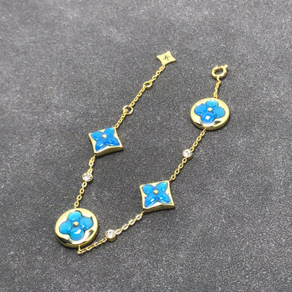[AuraEcho Jewelry]STAR AND SUN TURQUOISE 4 MOTIFS 3 DIAMONDS