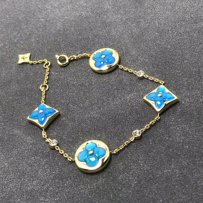 [AuraEcho Jewelry]STAR AND SUN TURQUOISE 4 MOTIFS 3 DIAMONDS