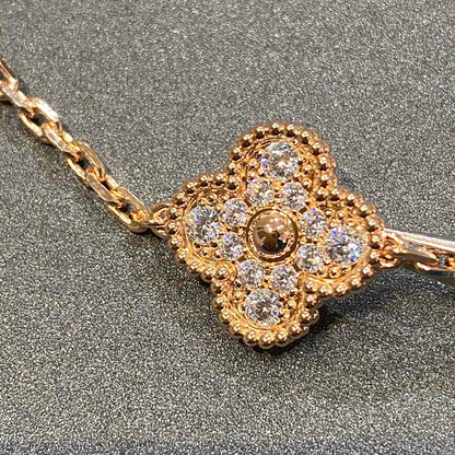 [AuraEcho Jewelry]CLOVER 5 MOTIFS  FULL DIAMOND BRACELET