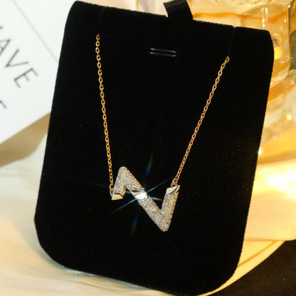 [AuraEcho Jewelry]VOLT SILVER DIAMOND PEDANT NECKLACE