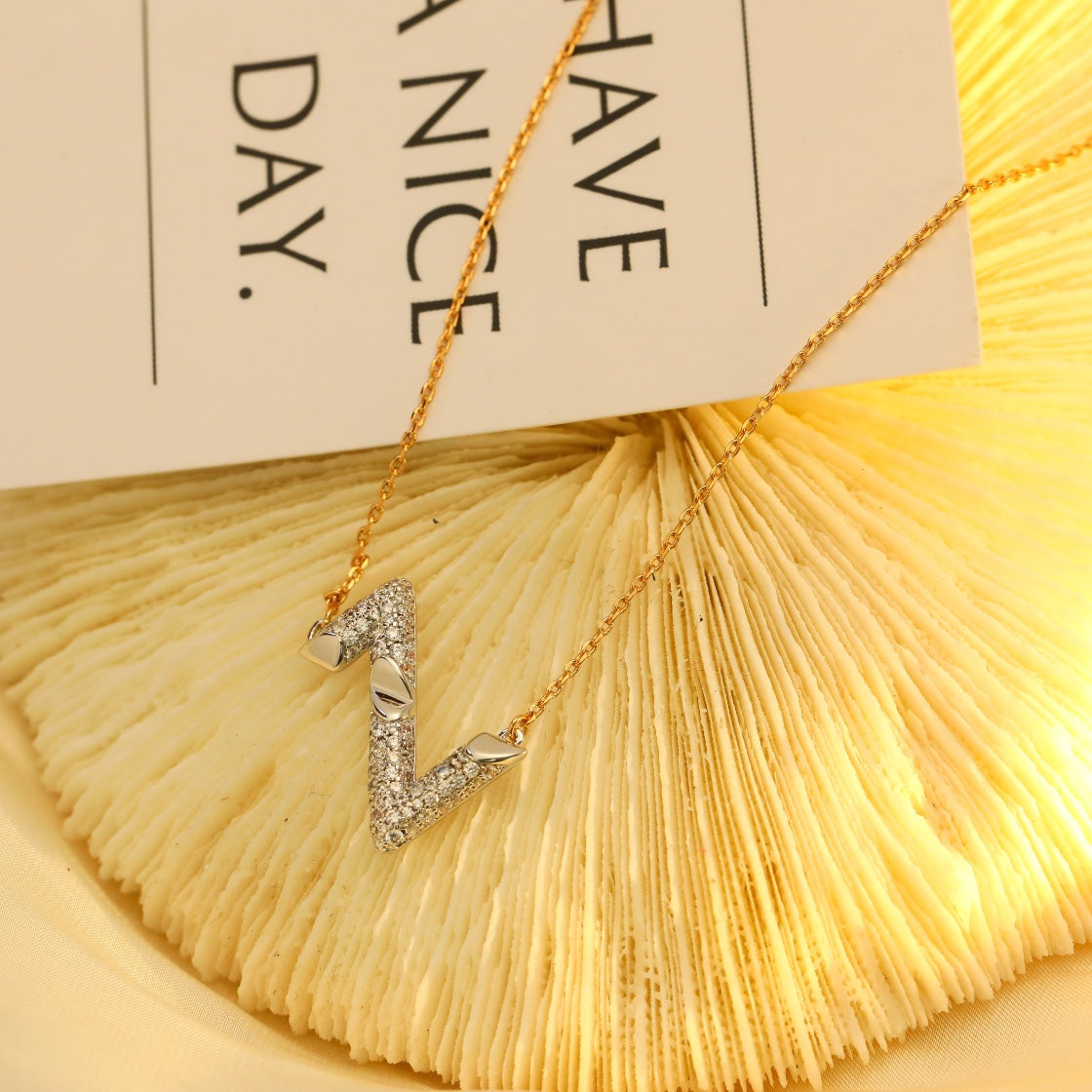 [AuraEcho Jewelry]VOLT SILVER DIAMOND PEDANT NECKLACE