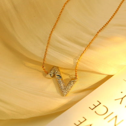 [AuraEcho Jewelry]VOLT SILVER DIAMOND PEDANT NECKLACE