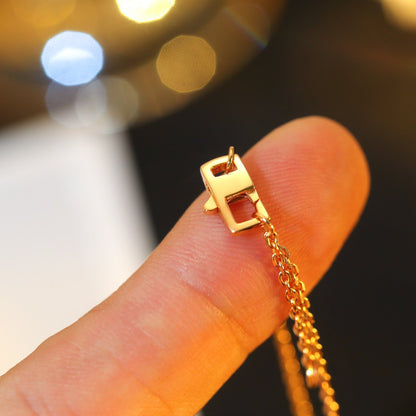 [AuraEcho Jewelry]STAR AND SUN DIAMOND PINK GOLD NECKLACE
