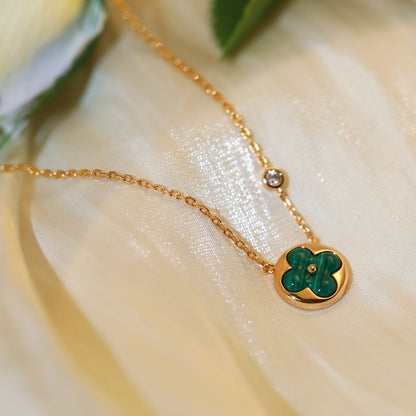 [AuraEcho Jewelry]SUN PEDANT PINK GOLD 1 DIAMOND NECKLACE