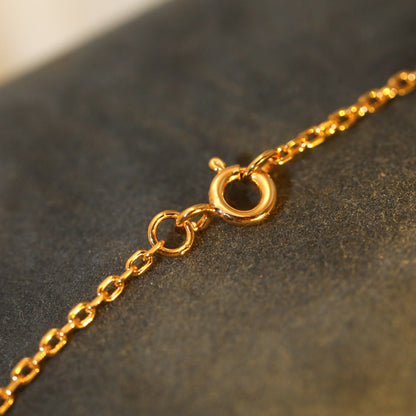 [AuraEcho Jewelry]SUN PEDANT PINK GOLD 1 DIAMOND NECKLACE