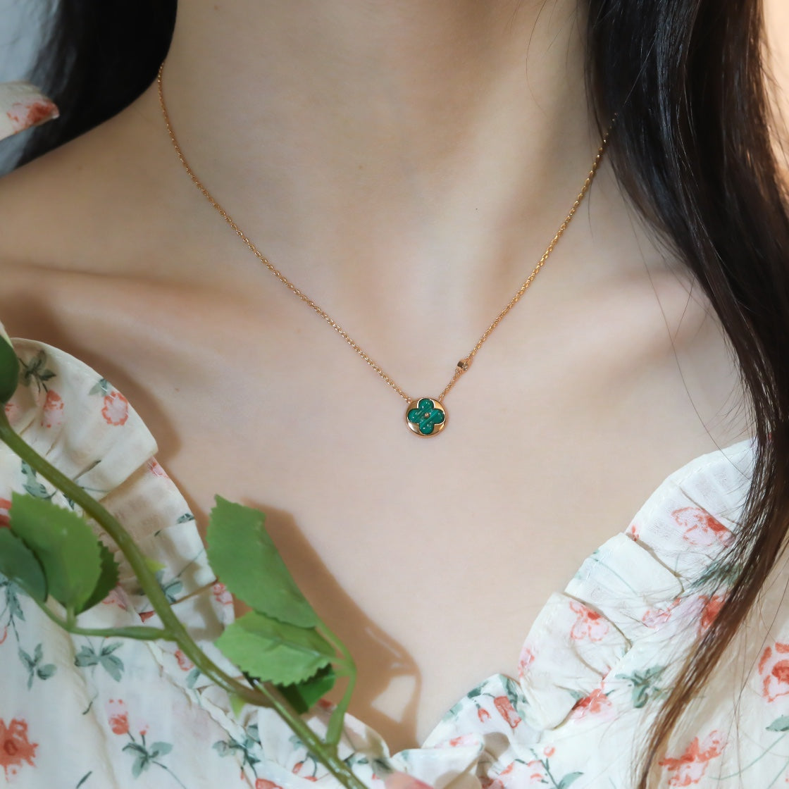 [AuraEcho Jewelry]SUN PEDANT PINK GOLD 1 DIAMOND NECKLACE
